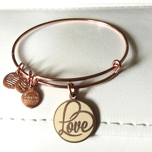 Alex & Ani Rose Tone Love Bracelet - Picture 2 of 5